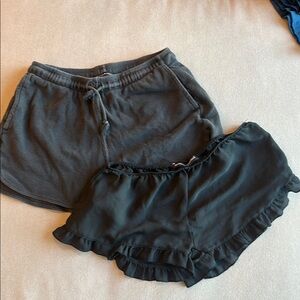 Brandy Melville Black and Gray Athletic Shorts